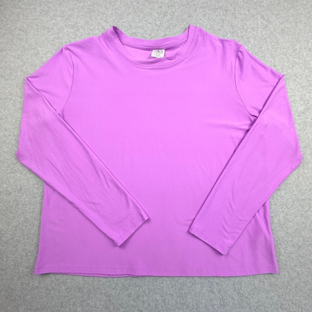 Womens Purple Long Sleeve Crewneck Performance Top Size M 8-10